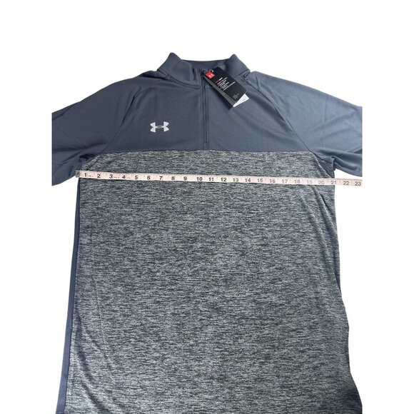 Under Armour Polo Shirt‎ Men's UA Size Medium Gray Heather Lightweight Zip NWT - Picture 6 of 8